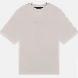 Fear of God Essentials T-Shirt Silver Cloud Oversized Logo Tee Mens Small NEW